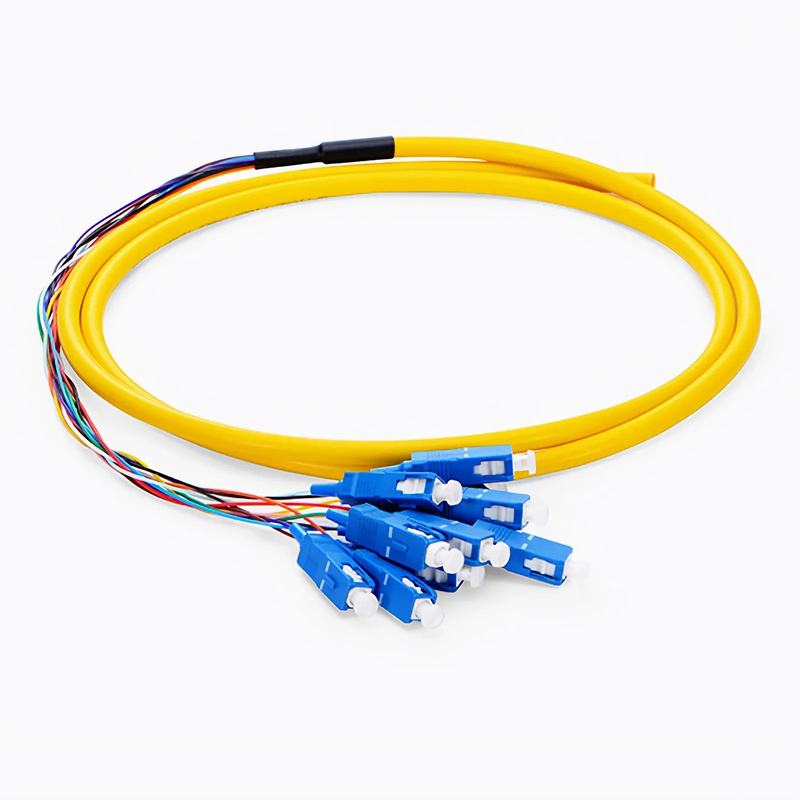 SFPS 1.5m (5ft) Fiber Pigtail, SC UPC to Unterminated, 12 Fibers, Bunch, OS2 Single Mode, PVC (Unrated), 0.9mm, Yellow SFPS