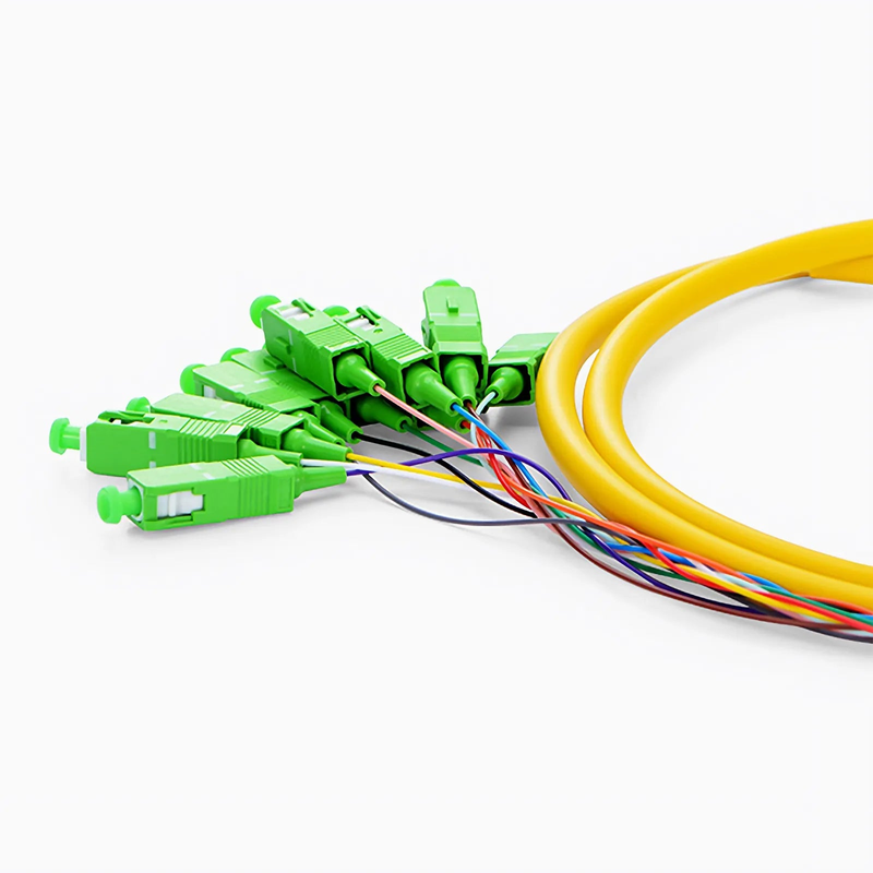 SFPS 1.5m (5ft) Fiber Pigtail, SC APC to Unterminated, 12 Fibers, Bunch, OS2 Single Mode, PVC (Unrated), 0.9mm, Yellow SFPS
