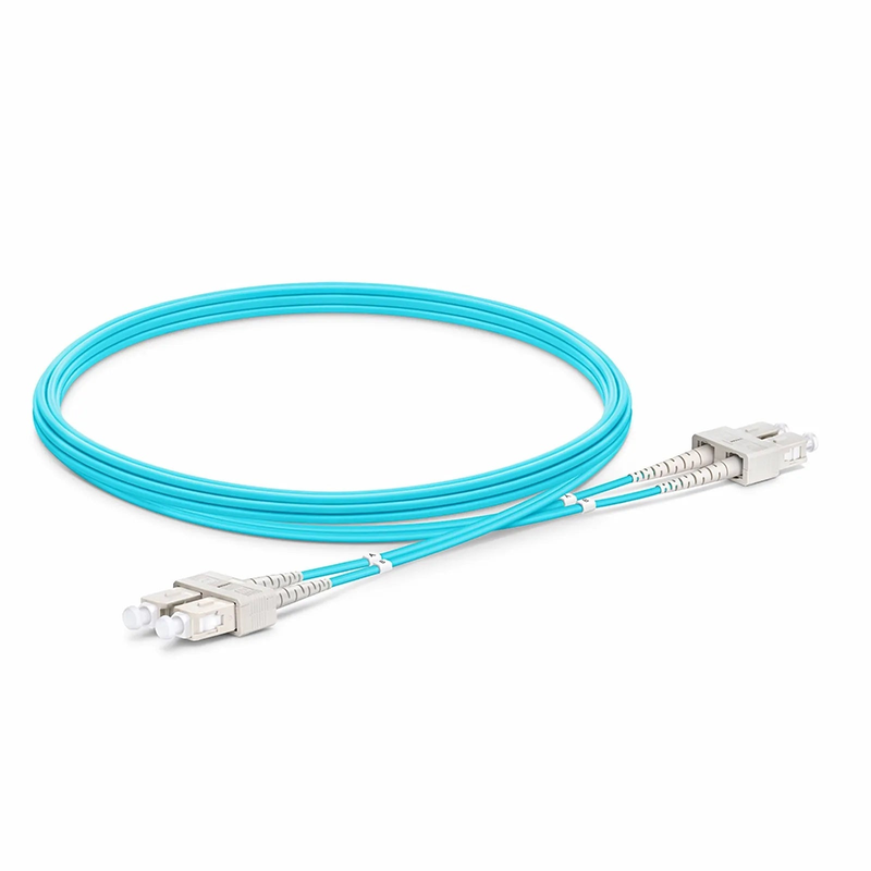 SFPS 3m (10ft) Fiber Patch Cable, 2 Fibers, SC UPC Duplex to SC UPC Duplex, Multimode (OM4), Riser (OFNR), 1.6mm, Tight-Buffered, Aqua SFPS