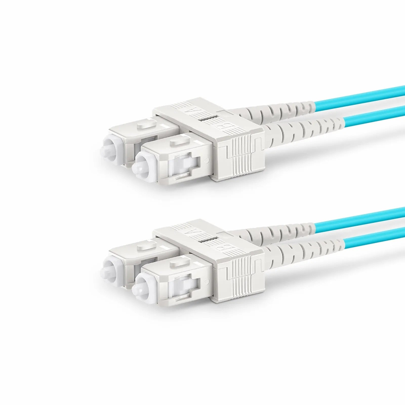SFPS 3m (10ft) Fiber Patch Cable, 2 Fibers, SC UPC Duplex to SC UPC Duplex, Multimode (OM4), Riser (OFNR), 1.6mm, Tight-Buffered, Aqua SFPS