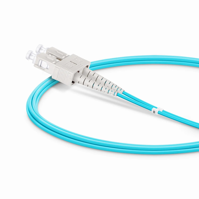 SFPS 2m (7ft) Fiber Patch Cable, 2 Fibers, SC UPC Duplex to SC UPC Duplex, Multimode (OM4), Riser (OFNR), 1.6mm, Tight-Buffered, Aqua SFPS