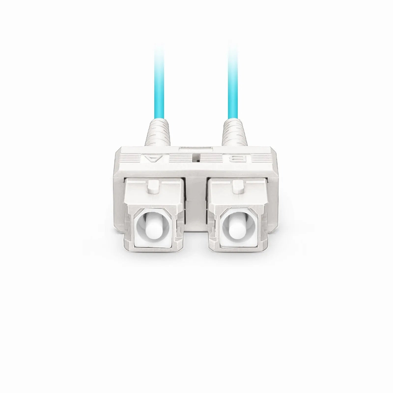 SFPS 2m (7ft) Fiber Patch Cable, 2 Fibers, SC UPC Duplex to SC UPC Duplex, Multimode (OM4), Riser (OFNR), 1.6mm, Tight-Buffered, Aqua SFPS