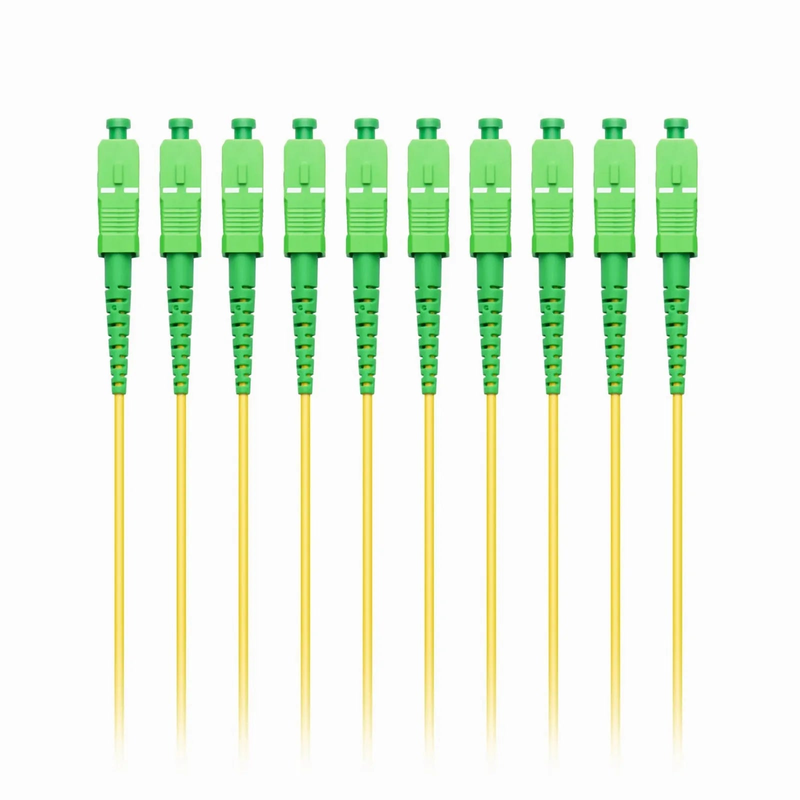 SFPS 2m (7ft) Fiber Patch Cable, 1 Fiber, LC UPC Simplex to SC APC Simplex, Single Mode (OS2), Riser (OFNR), 2.0mm, Tight-Buffered, Yellow, 10 Pcs/Pack SFPS