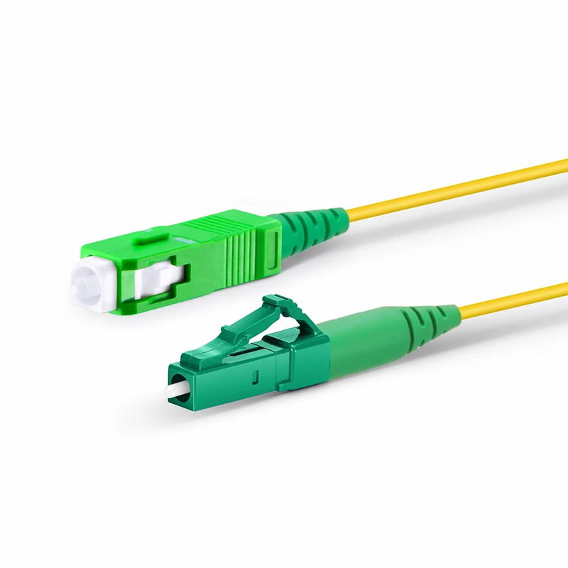 SFPS 2m (7ft) Fiber Patch Cable, 1 Fiber, LC APC Simplex to SC APC Simplex, Single Mode (OS2), Riser (OFNR), 1.2mm, Tight-Buffered, Yellow SFPS