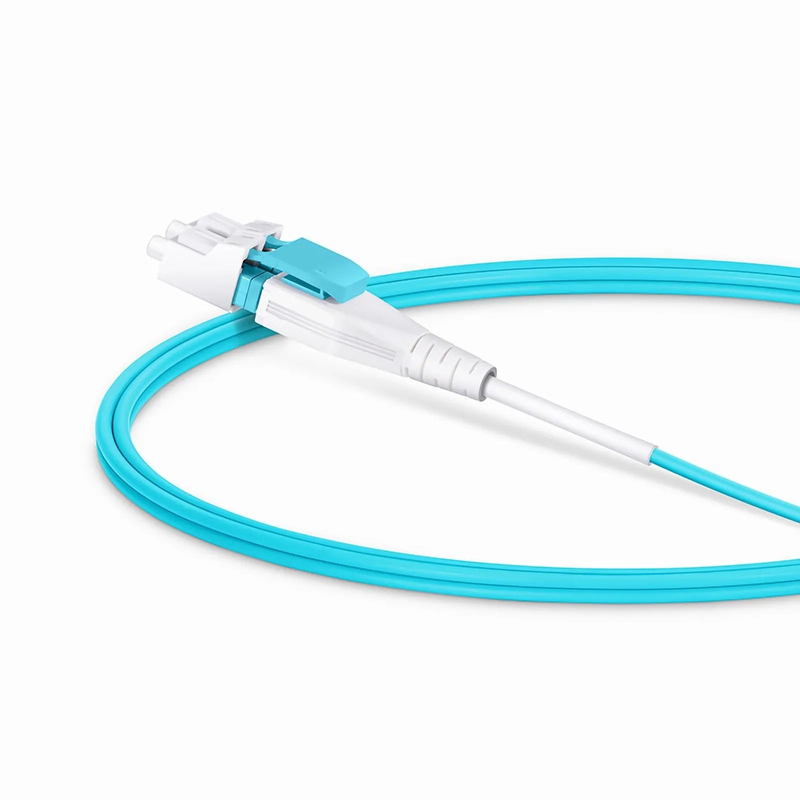 SFPS 1m (3ft) Fiber Patch Cable, 2 Fibers, LC UPC Duplex to LC UPC Duplex Flat Clip Uniboot, Multimode (OM4), LSZH, 2.0mm, Aqua SFPS