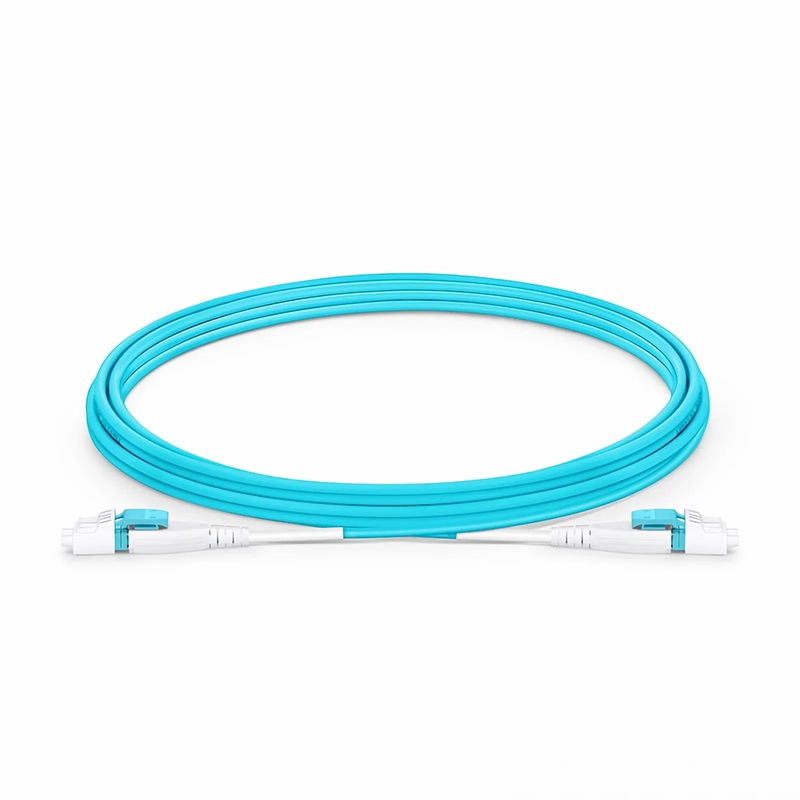 SFPS 3m (10ft) Fiber Patch Cable, 2 Fibers, LC UPC Duplex to LC UPC Duplex Flat Clip Uniboot, Multimode (OM4), LSZH, 2.0mm, Aqua SFPS