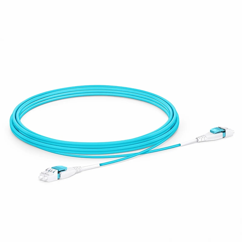 SFPS 3m (10ft) Fiber Patch Cable, 2 Fibers, LC UPC Duplex to LC UPC Duplex Flat Clip Uniboot, Multimode (OM4), LSZH, 2.0mm, Aqua SFPS
