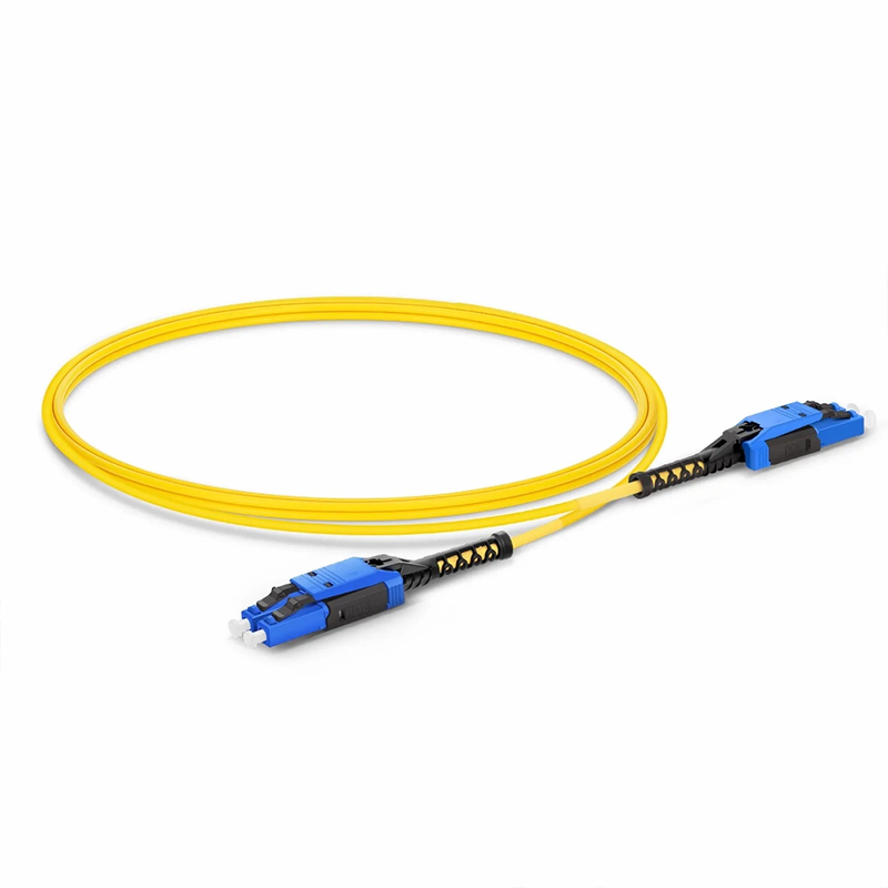SFPS 1m (3ft) Fiber Patch Cable, 2 Fibers, LC UPC Duplex to LC UPC Duplex Flat Clip with Push-Pull Boot Uniboot, Single Mode (OS2), Riser (OFNR), 2.0mm, Yellow SFPS