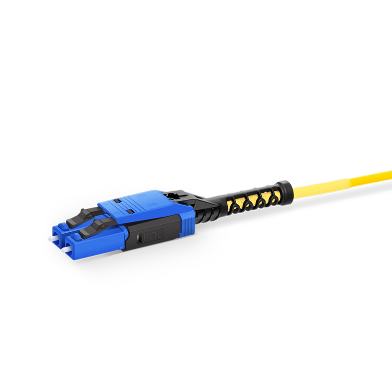 SFPS 1m (3ft) Fiber Patch Cable, 2 Fibers, LC UPC Duplex to LC UPC Duplex Flat Clip with Push-Pull Boot Uniboot, Single Mode (OS2), Riser (OFNR), 2.0mm, Yellow SFPS