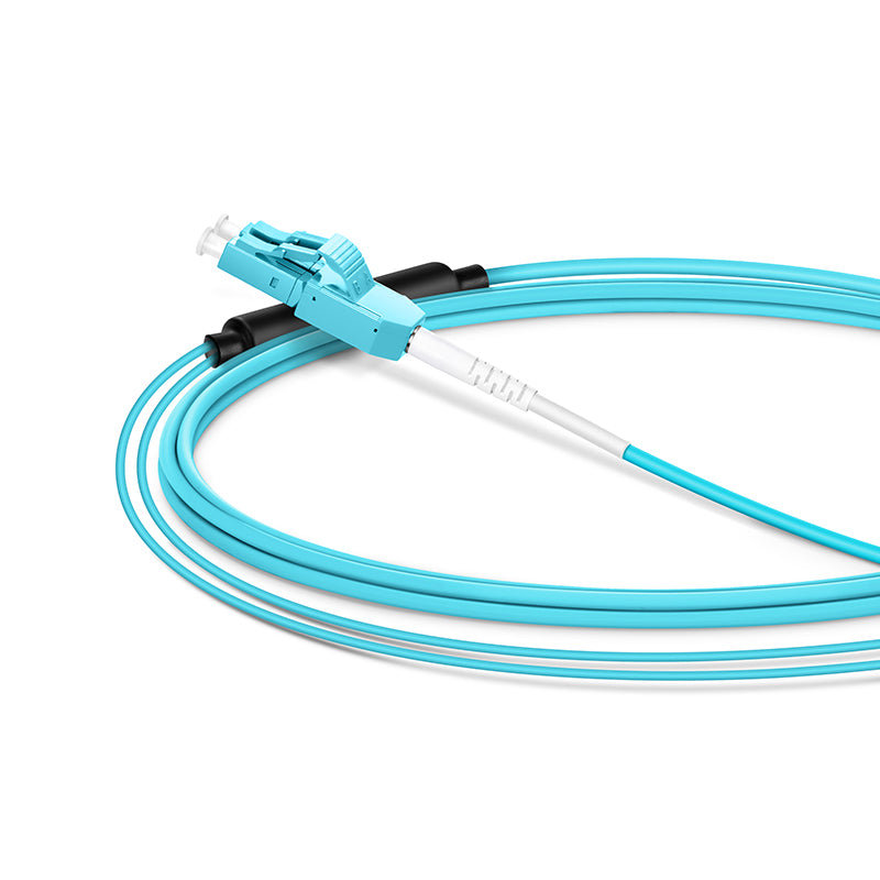 SFPS 2m (7ft) Fiber Patch Cable, 2 Fibers, LC UPC Duplex Standard Clip Uniboot to SC UPC Duplex, Multimode (OM4), Riser (OFNR), 2.0/0.9mm, Aqua SFPS
