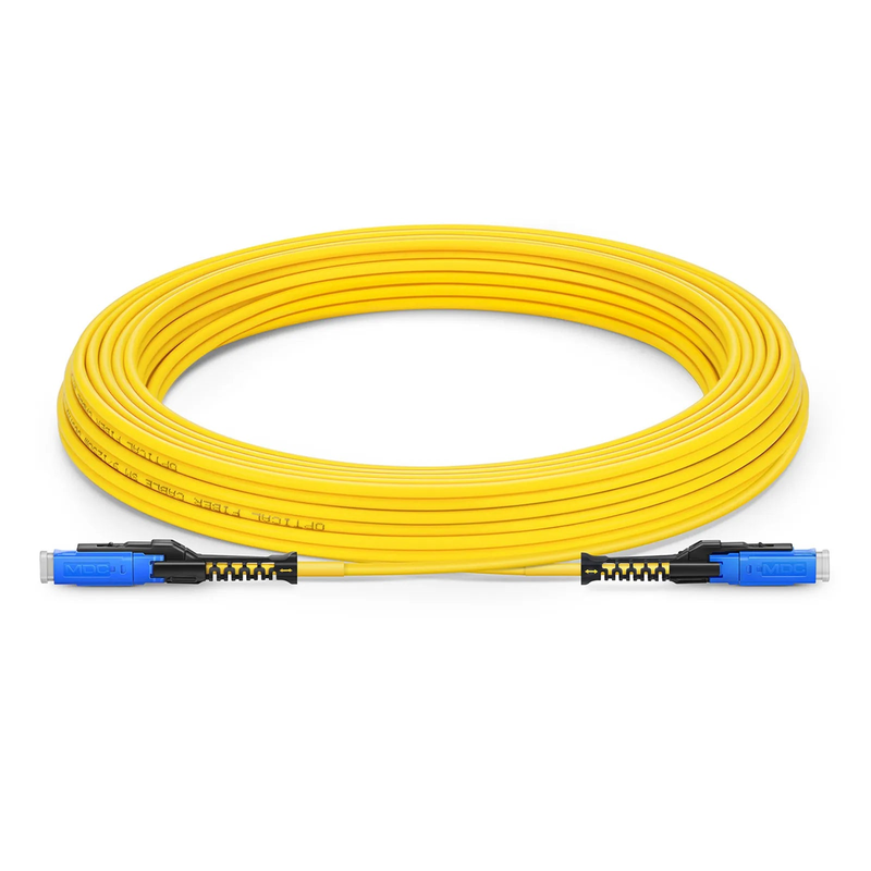 SFPS 10m (33ft) Fiber Patch Cable, 2 Fibers, MDC UPC Duplex to MDC UPC Duplex Uniboot, Single Mode (OS2), Riser (OFNR), 2.0mm, Yellow, for 100/400/800G Network Connection SFPS