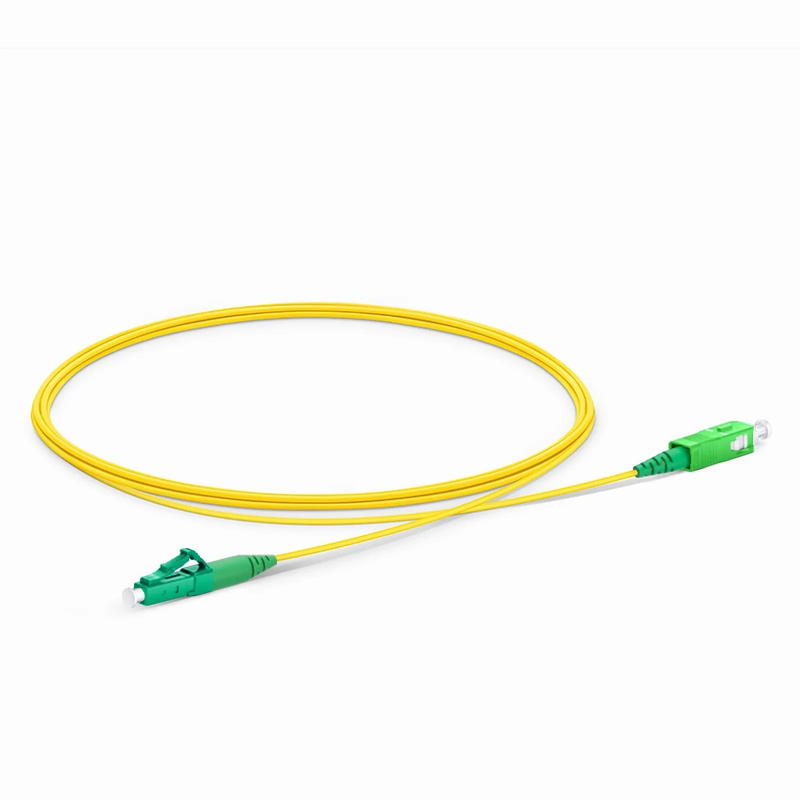SFPS 2m (7ft) Fiber Patch Cable, 1 Fiber, LC APC Simplex to SC APC Simplex, Single Mode (OS2), Riser (OFNR), 1.2mm, Tight-Buffered, Yellow SFPS