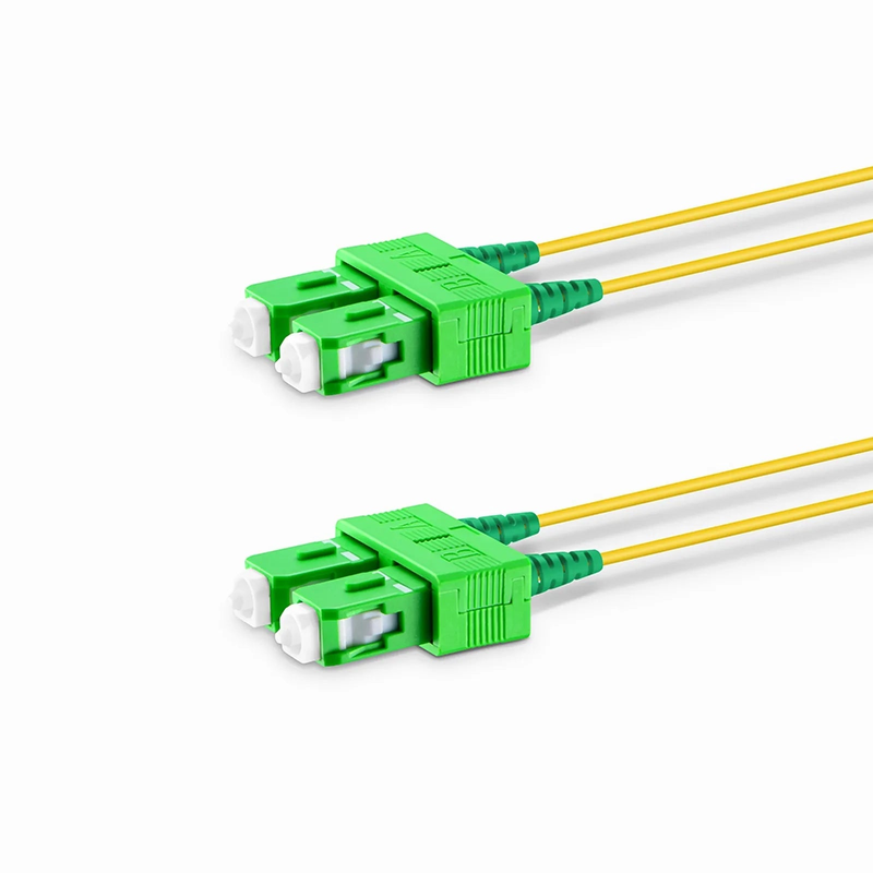 SFPS 5m (16ft) Fiber Patch Cable, 2 Fibers, SC APC Duplex to SC APC Duplex, Single Mode (OS2), LSZH, 1.2mm, Tight-Buffered, Yellow SFPS