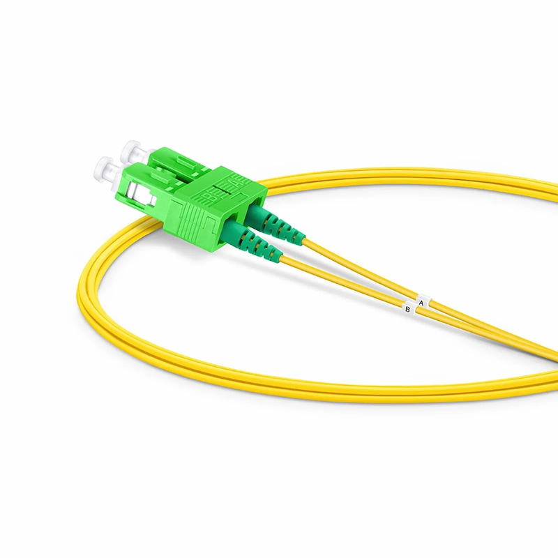 SFPS 2m (7ft) Fiber Patch Cable, 2 Fibers, SC APC Duplex to SC APC Duplex, Single Mode (OS2), LSZH, 1.2mm, Tight-Buffered, Yellow