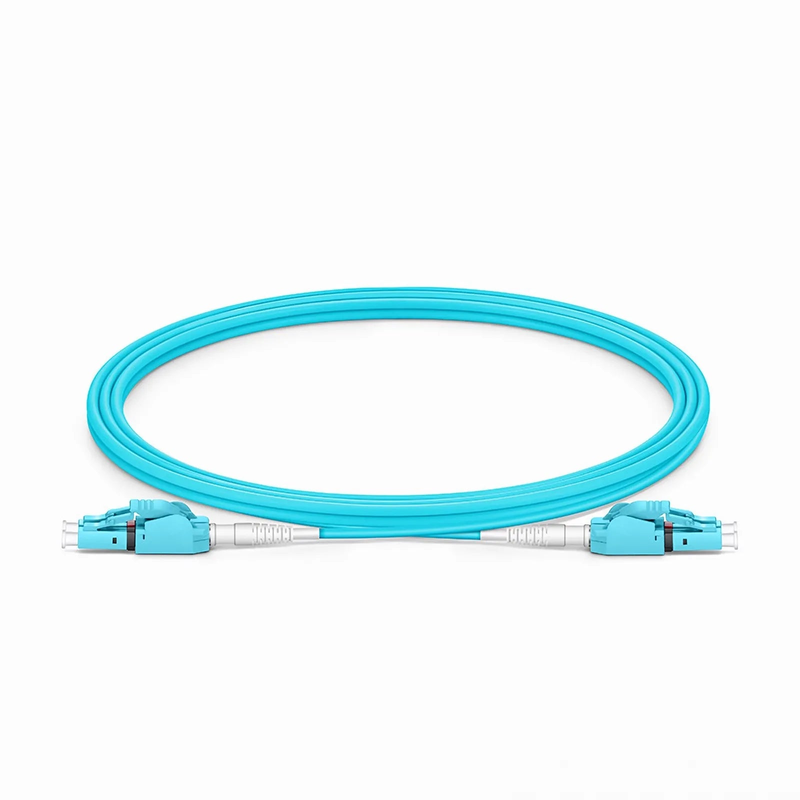SFPS 2m (7ft) Fiber Patch Cable, 2 Fibers, LC UPC Duplex to LC UPC Duplex Switchable Clip Uniboot, Multimode (OM3), Riser (OFNR), 2.0mm, Aqua SFPS