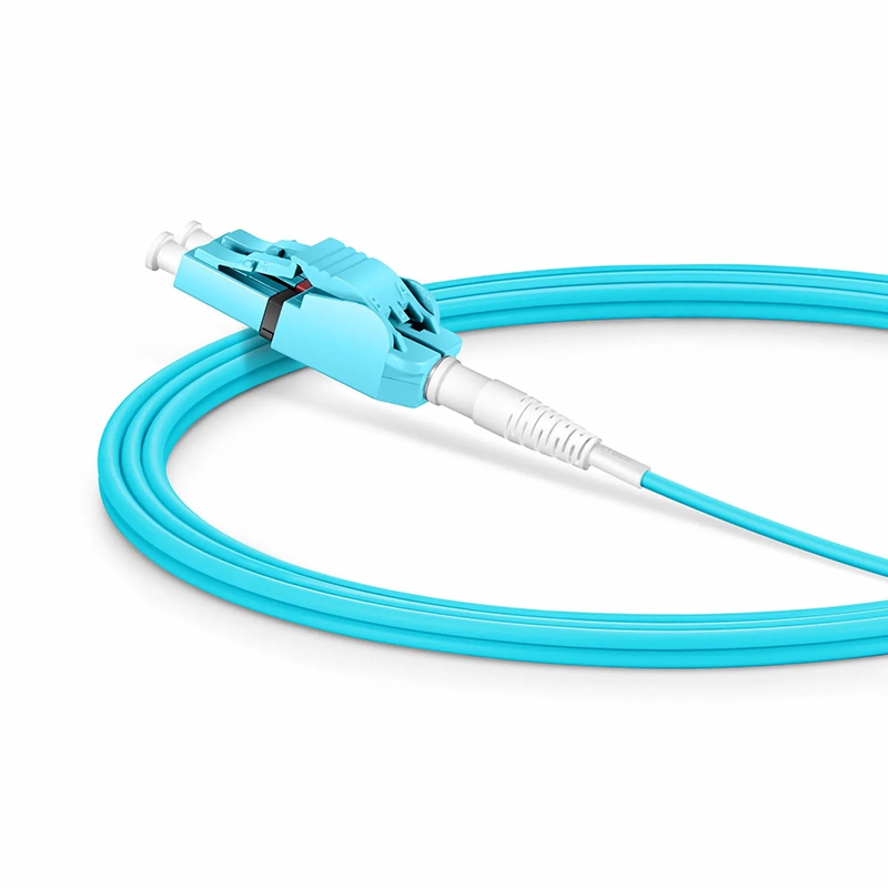 SFPS 2m (7ft) Fiber Patch Cable, 2 Fibers, LC UPC Duplex to LC UPC Duplex Switchable Clip Uniboot, Multimode (OM3), Riser (OFNR), 2.0mm, Aqua SFPS