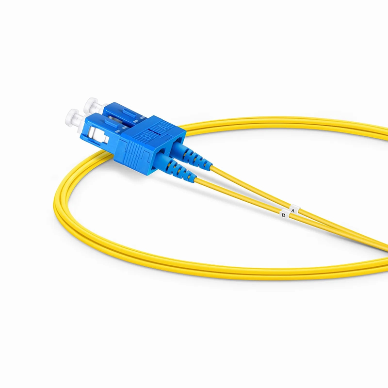SFPS 2m (7ft) Fiber Patch Cable, 2 Fibers, LC UPC Duplex to SC UPC Duplex, Single Mode (OS2), Riser (OFNR), 1.2mm, Tight-Buffered, Yellow SFPS