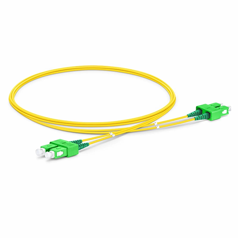 SFPS 2m (7ft) Fiber Patch Cable, 2 Fibers, SC APC Duplex to SC APC Duplex, Single Mode (OS2), Riser (OFNR), 1.2mm, Tight-Buffered, Yellow SFPS