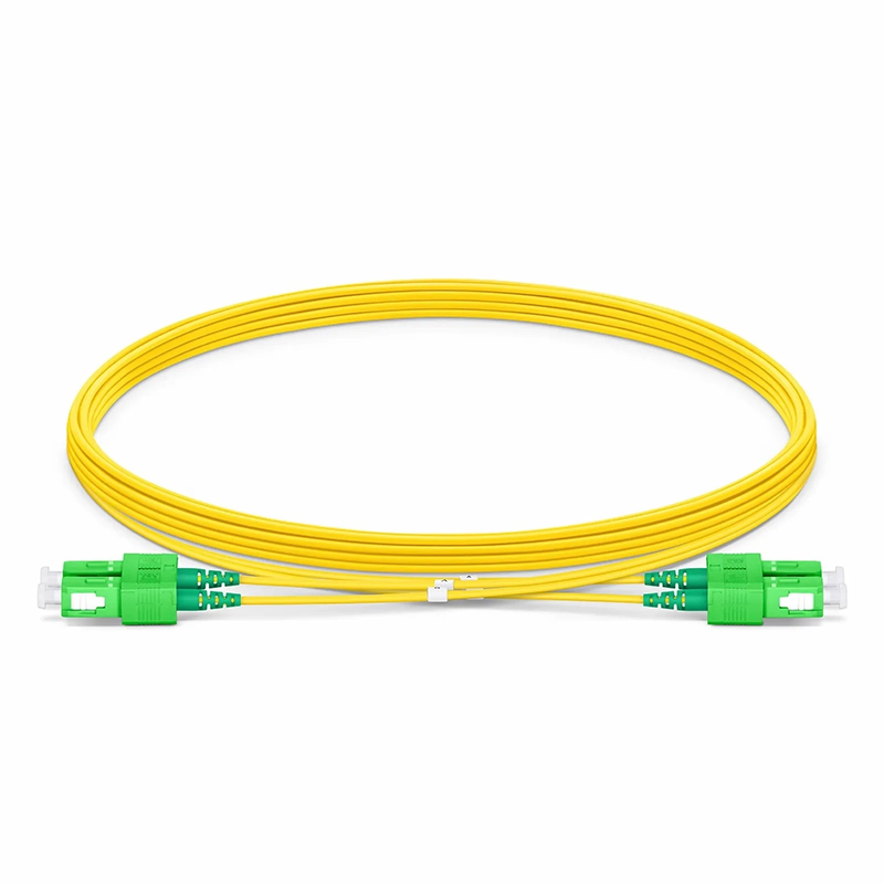 SFPS 5m (16ft) Fiber Patch Cable, 2 Fibers, SC APC Duplex to SC APC Duplex, Single Mode (OS2), Riser (OFNR), 1.2mm, Tight-Buffered, Yellow SFPS