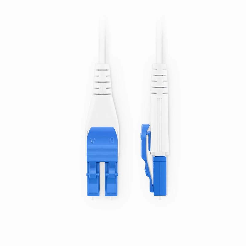 SFPS 1m (3ft) Fiber Patch Cable, 2 Fibers, SN UPC Duplex to LC UPC Duplex Flat Clip Uniboot, Single Mode (OS2), Riser (OFNR), 1.6mm, Yellow, for 400G Network Connection SFPS