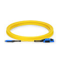 SFPS 5m (16ft) Fiber Patch Cable, 2 Fibers, MDC UPC Duplex to LC UPC Duplex Flat Clip with Push-Pull Boot Uniboot, Single Mode (OS2), Riser (OFNR), 2.0mm, Yellow, for 100/400/800G Network Connection SFPS