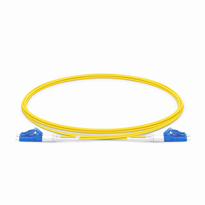 SFPS 2m (7ft) Fiber Patch Cable, 2 Fibers, LC UPC Duplex to LC UPC Duplex, Single Mode (OS2), Riser (OFNR), 1.2mm, Tight-Buffered, Yellow