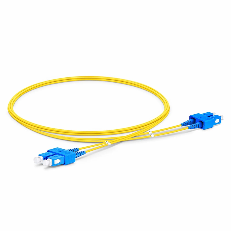 SFPS 2m (7ft) Fiber Patch Cable, 2 Fibers, SC UPC Duplex to SC UPC Duplex, Single Mode (OS2), Riser (OFNR), 1.2mm, Tight-Buffered, Yellow