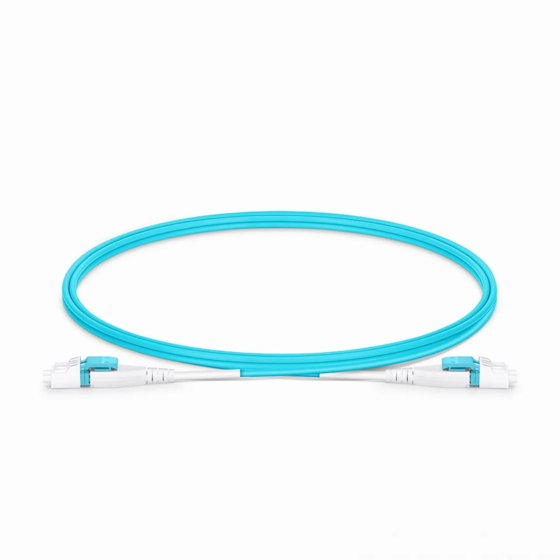 SFPS 1m (3ft) Fiber Patch Cable, 2 Fibers, LC UPC Duplex to LC UPC Duplex Flat Clip Uniboot, Multimode (OM4), Riser (OFNR), 2.0mm, Aqua SFPS