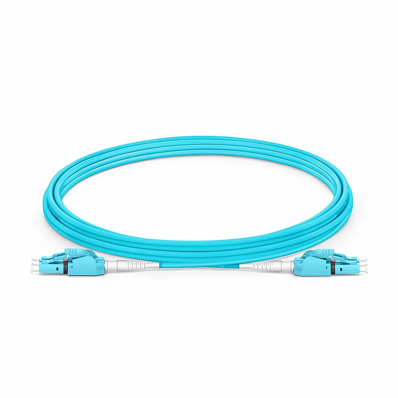 SFPS 3m (10ft) Fiber Patch Cable, 2 Fibers, LC UPC Duplex to LC UPC Duplex Switchable Clip Uniboot, Multimode (OM4), Riser (OFNR), 2.0mm, Aqua SFPS