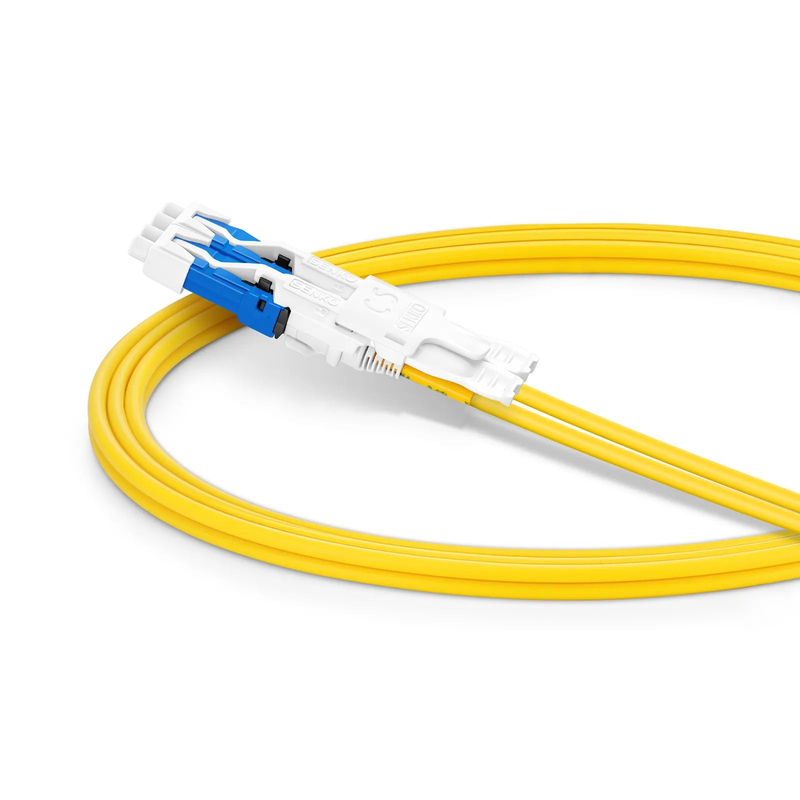 SFPS 1m (3ft) Fiber Patch Cable, 4 Fibers, 2 x CSA UPC Duplex to 2 x LC UPC Duplex Flat Clip Uniboot, Single Mode (OS2), Riser (OFNR), 2.0mm, Yellow, for 200/400/800G Network Connection SFPS