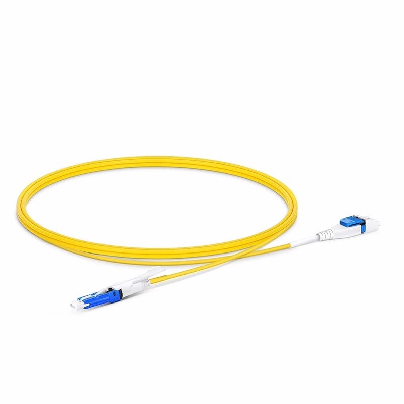 SFPS 1m (3ft) Fiber Patch Cable, 2 Fibers, CSA UPC Duplex to LC UPC Duplex Flat Clip Uniboot, Single Mode (OS2), Riser (OFNR), 2.0mm, Yellow, for 200/400G Network Connection SFPS