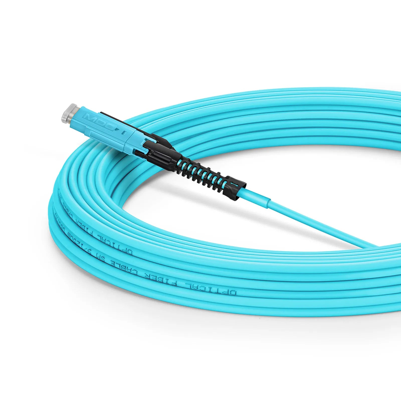 SFPS 30m (98ft) Fiber Patch Cable, 2 Fibers, MDC UPC Duplex to MDC UPC Duplex Uniboot, Multimode (OM4), Riser (OFNR), 2.0mm, Aqua, for 100/400/800G Network Connection SFPS