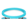 SFPS 5m (16ft) Fiber Patch Cable, 2 Fibers, MDC UPC Duplex to MDC UPC Duplex Uniboot, Multimode (OM4), Riser (OFNR), 2.0mm, Aqua, for 100/400/800G Network Connection SFPS