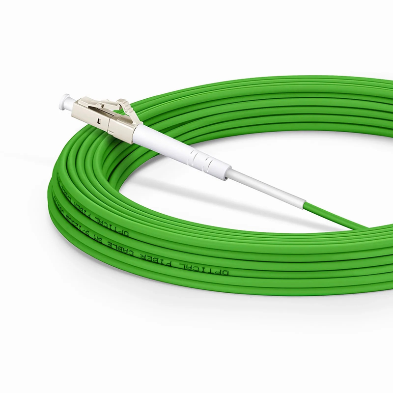 SFPS 15m (49ft) Fiber Patch Cable, 1 Fiber, LC UPC Simplex to LC UPC Simplex, Multimode (OM5), Riser (OFNR), 2.0mm, Tight-Buffered, Lime Green SFPS