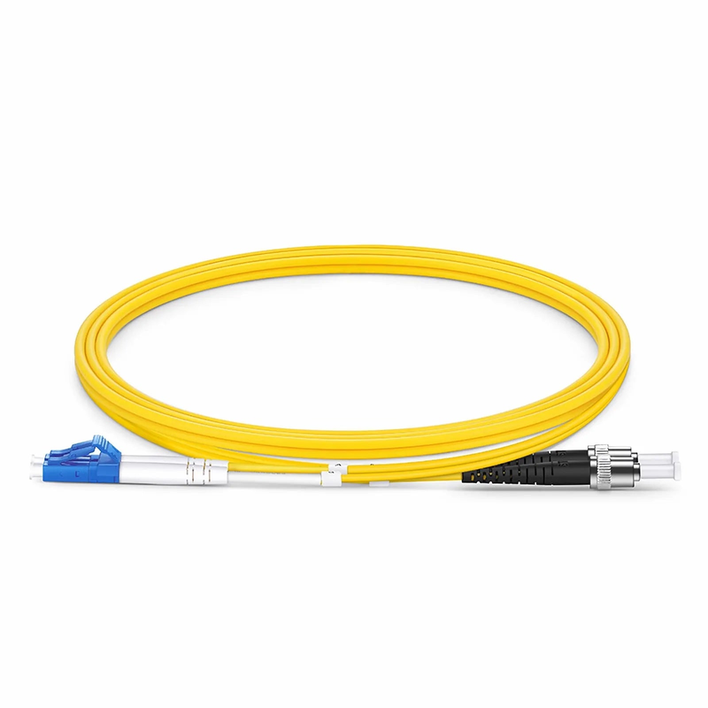 SFPS 1m (3ft) Fiber Patch Cable, 2 Fibers, LC UPC Duplex to ST UPC, Single Mode (OS2), Riser (OFNR), 2.0mm, Tight-Buffered, Yellow SFPS