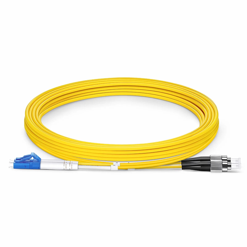 SFPS 3m (10ft) Fiber Patch Cable, 2 Fibers, LC UPC Duplex to FC UPC, Single Mode (OS2), Riser (OFNR), 2.0mm, Tight-Buffered, Yellow SFPS