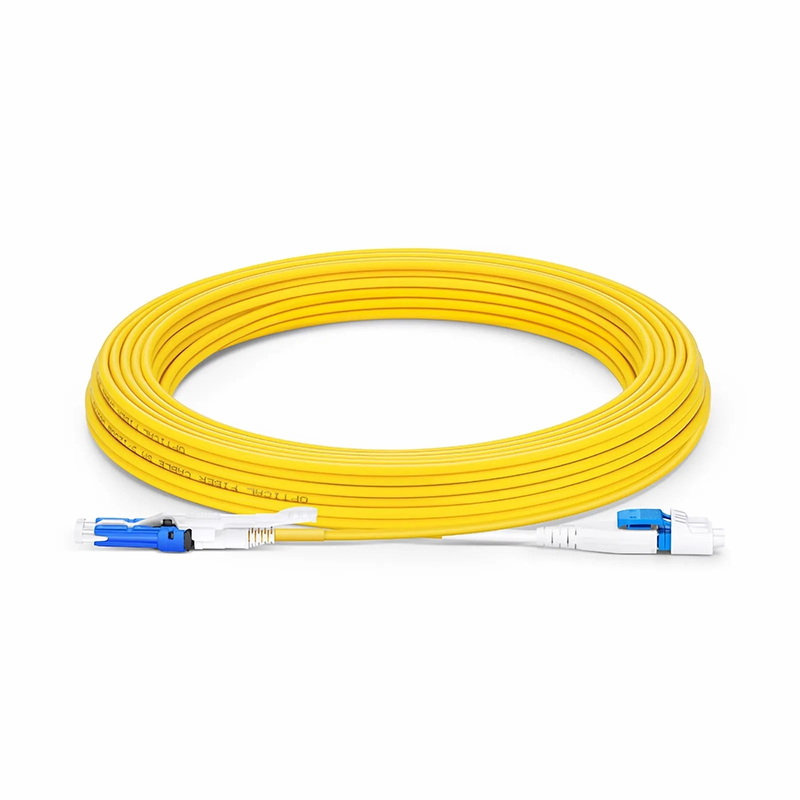 SFPS 10m (33ft) Fiber Patch Cable, 2 Fibers, CSA UPC Duplex to LC UPC Duplex Flat Clip Uniboot, Single Mode (OS2), Riser (OFNR), 2.0mm, Yellow, for 200/400G Network Connection SFPS