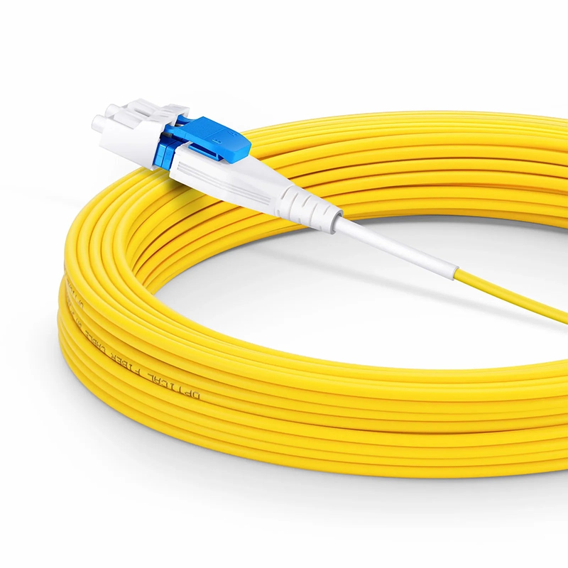 SFPS 10m (33ft) Fiber Patch Cable, 2 Fibers, CSA UPC Duplex to LC UPC Duplex Flat Clip Uniboot, Single Mode (OS2), Riser (OFNR), 2.0mm, Yellow, for 200/400G Network Connection SFPS
