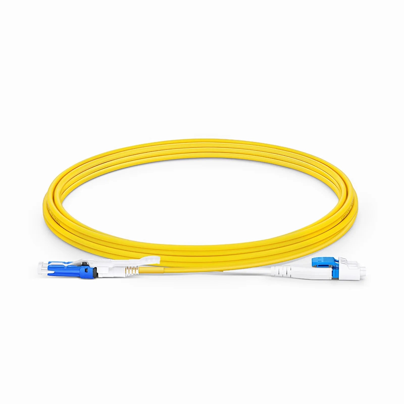 SFPS 3m (10ft) Fiber Patch Cable, 2 Fibers, CSA UPC Duplex to LC UPC Duplex Flat Clip Uniboot, Single Mode (OS2), Riser (OFNR), 2.0mm, Yellow, for 200/400G Network Connection SFPS