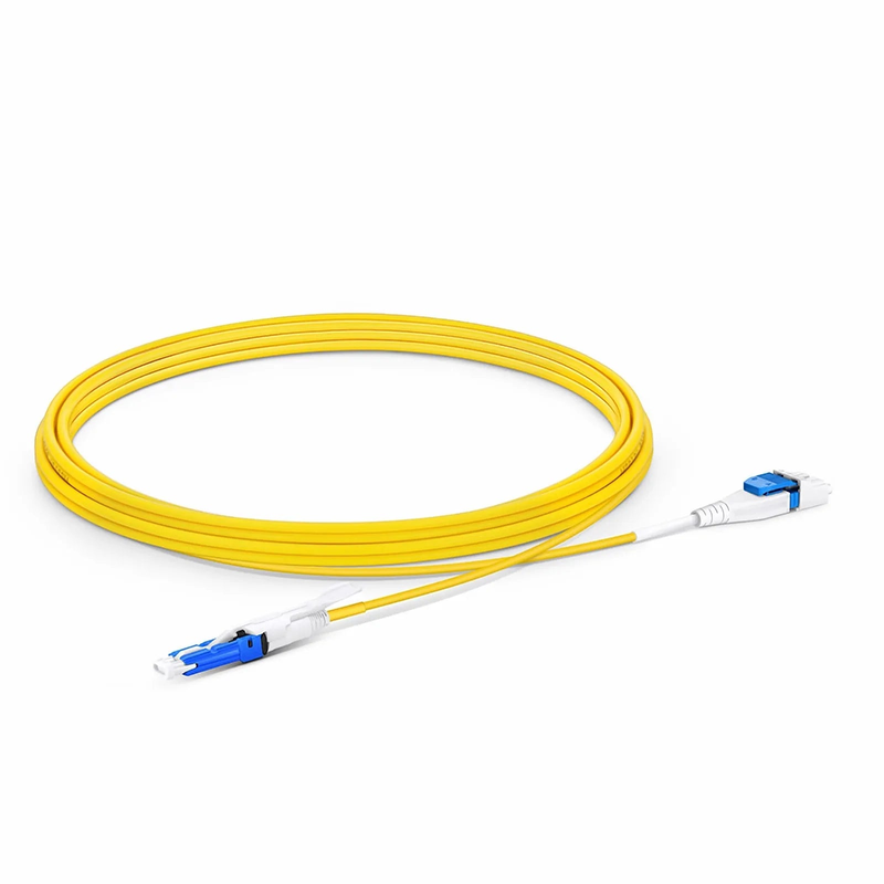 SFPS 3m (10ft) Fiber Patch Cable, 2 Fibers, CSA UPC Duplex to LC UPC Duplex Flat Clip Uniboot, Single Mode (OS2), Riser (OFNR), 2.0mm, Yellow, for 200/400G Network Connection SFPS