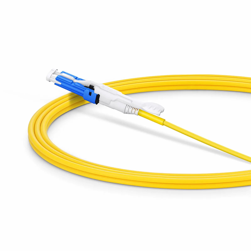 SFPS 2m (7ft) Fiber Patch Cable, 2 Fibers, CSA UPC Duplex to LC UPC Duplex Flat Clip Uniboot, Single Mode (OS2), Riser (OFNR), 2.0mm, Yellow, for 200/400G Network Connection