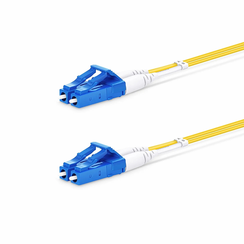 SFPS 2m (7ft) Fiber Patch Cable, 2 Fibers, LC UPC Duplex to SC UPC Duplex, Single Mode (OS2), Riser (OFNR), 1.2mm, Tight-Buffered, Yellow SFPS