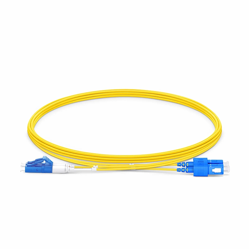 SFPS 3m (10ft) Fiber Patch Cable, 2 Fibers, LC UPC Duplex to SC UPC Duplex, Single Mode (OS2), Riser (OFNR), 1.2mm, Tight-Buffered, Yellow SFPS