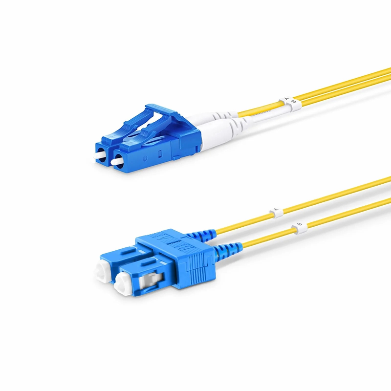 SFPS 3m (10ft) Fiber Patch Cable, 2 Fibers, LC UPC Duplex to SC UPC Duplex, Single Mode (OS2), Riser (OFNR), 1.2mm, Tight-Buffered, Yellow SFPS