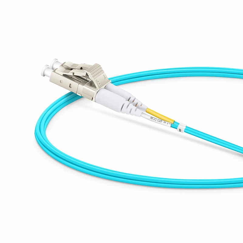 SFPS 2m (7ft) Fiber Patch Cable, 2 Fibers, LC UPC Duplex to LC UPC Duplex, Multimode (OM4), Riser (OFNR), 1.2mm, Tight-Buffered, Aqua SFPS