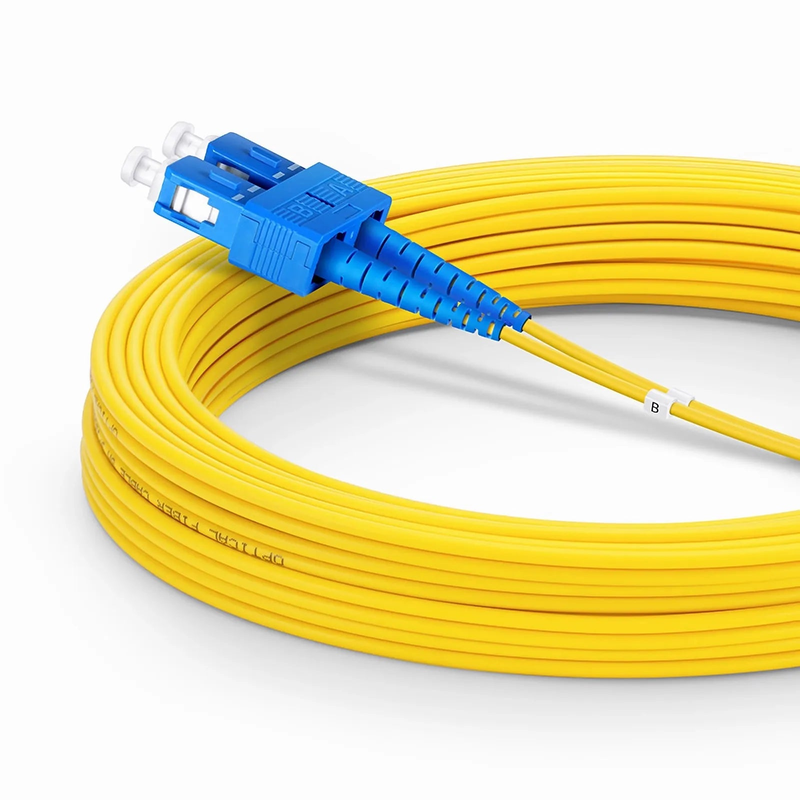 SFPS 15m (49ft) Fiber Patch Cable, 2 Fibers, SC UPC Duplex to SC UPC Duplex, Single Mode (OS2), Riser (OFNR), 2.0mm, Tight-Buffered, Yellow