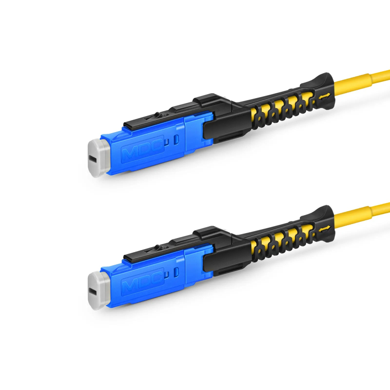 SFPS 1m (3ft) Fiber Patch Cable, 2 Fibers, MDC UPC Duplex to MDC UPC Duplex Uniboot, Single Mode (OS2), Riser (OFNR), 2.0mm, Yellow, for 100/400/800G Network Connection