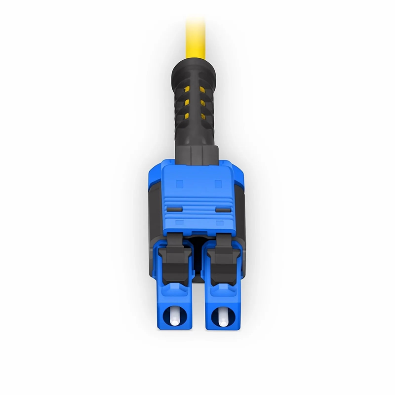 SFPS 1m (3ft) Fiber Patch Cable, 2 Fibers, MDC UPC Duplex to LC UPC Duplex Flat Clip with Push-Pull Boot Uniboot, Single Mode (OS2), Riser (OFNR), 2.0mm, Yellow, for 100/400/800G Network Connection SFPS