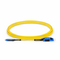 SFPS 3m (10ft) Fiber Patch Cable, 2 Fibers, MDC UPC Duplex to LC UPC Duplex Flat Clip with Push-Pull Boot Uniboot, Single Mode (OS2), Riser (OFNR), 2.0mm, Yellow, for 100/400/800G Network Connection SFPS