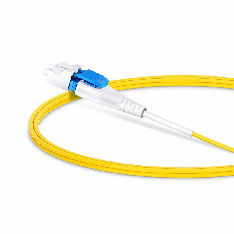 SFPS 1m (3ft) Fiber Patch Cable, 2 Fibers, SN UPC Duplex to LC UPC Duplex Flat Clip Uniboot, Single Mode (OS2), Riser (OFNR), 1.6mm, Yellow, for 400G Network Connection SFPS